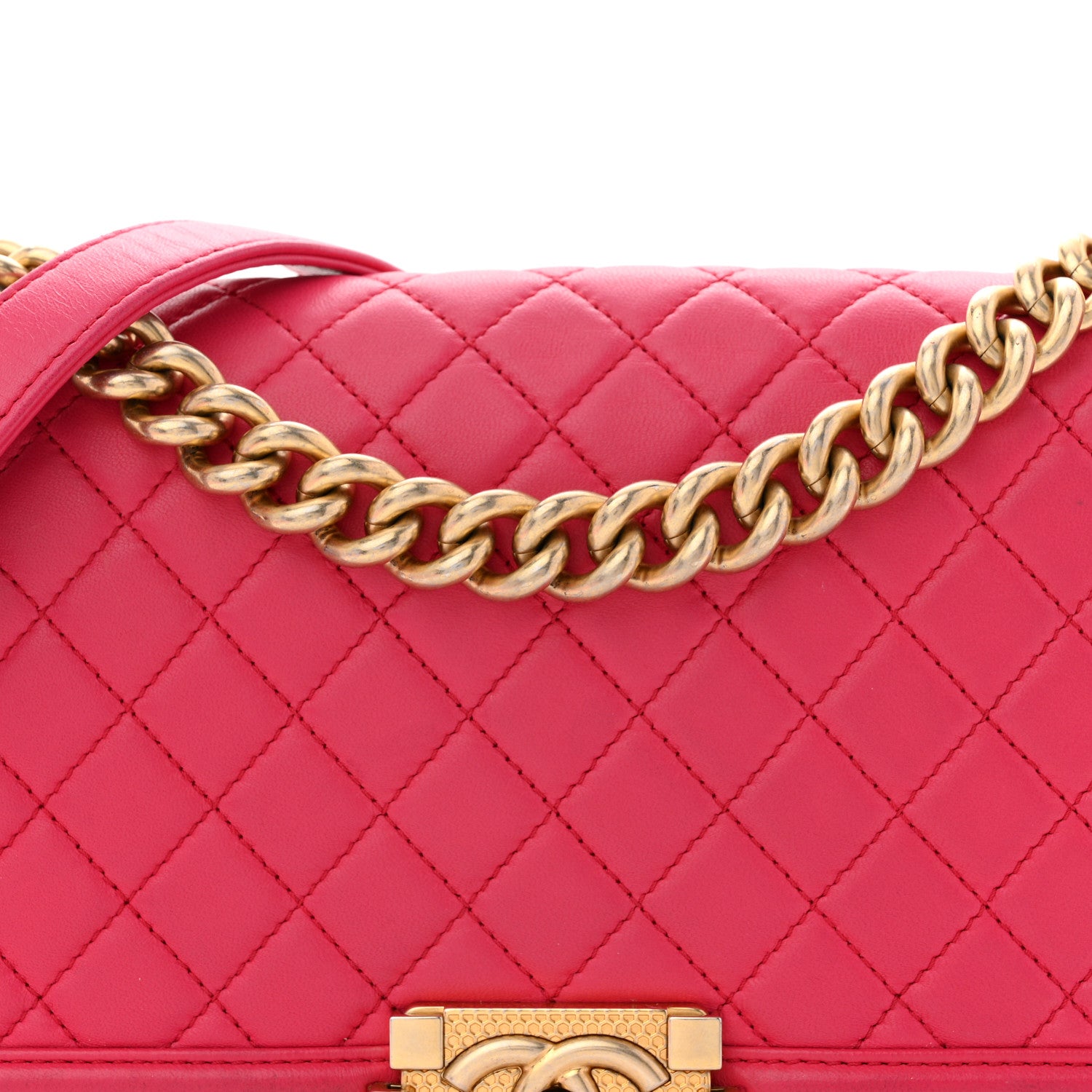 Chanel Lambskin Quilted Medium Boy Flap Fuchsia 8 of 14