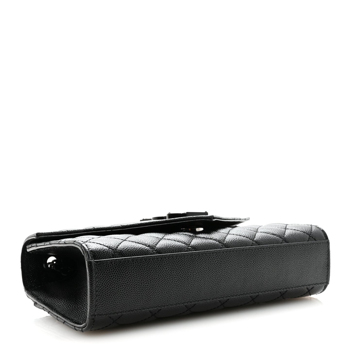 Grain De Poudre Textured Mixed Matelasse Triquilt Small Monogram Monochrome Satchel Black