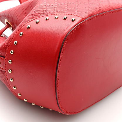 Gucci Hilary Lux GG Monogram Embossed Studded Small Bucket Bag Tobasco 9 of 10