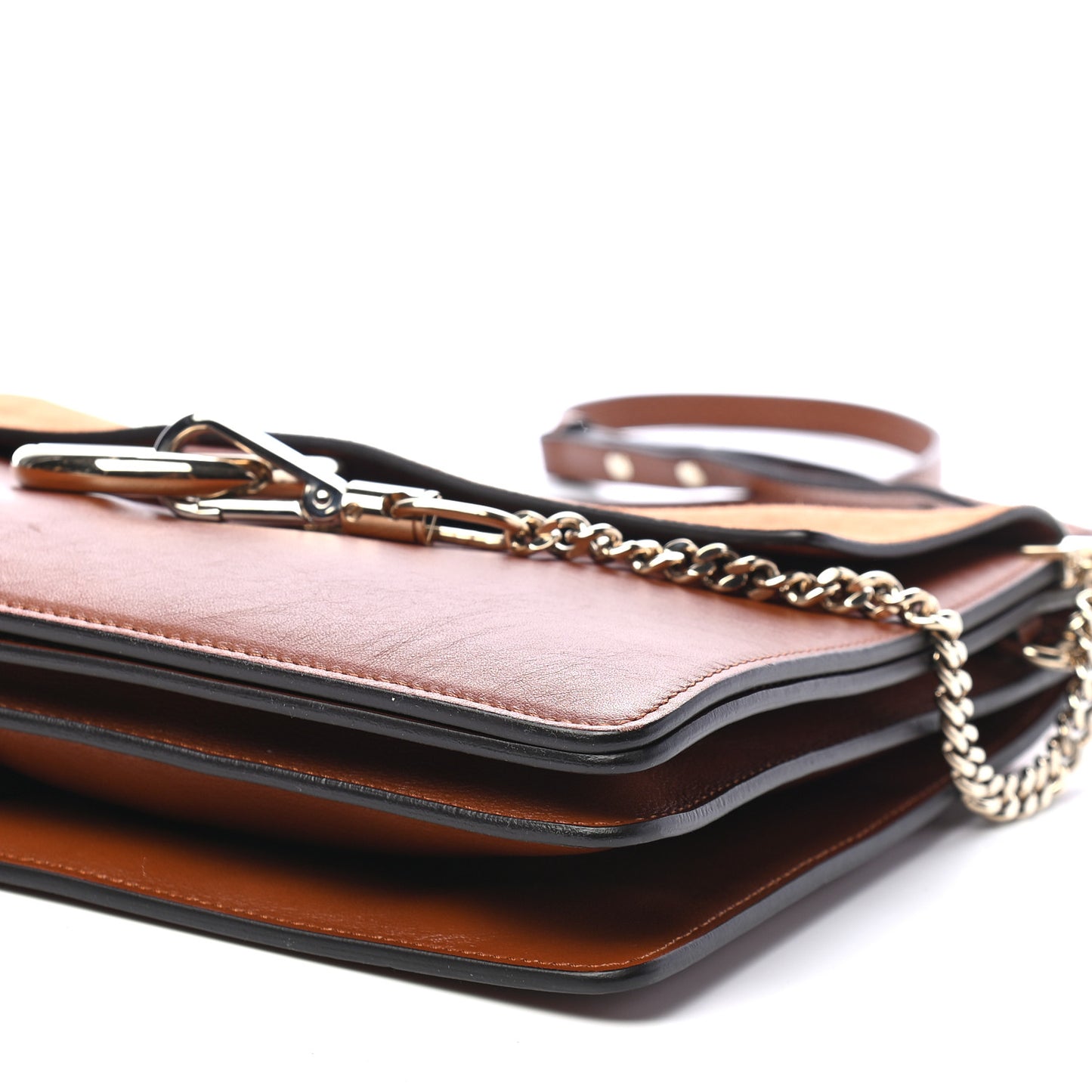 Suede Calfskin Medium Faye Shoulder Bag Tobacco