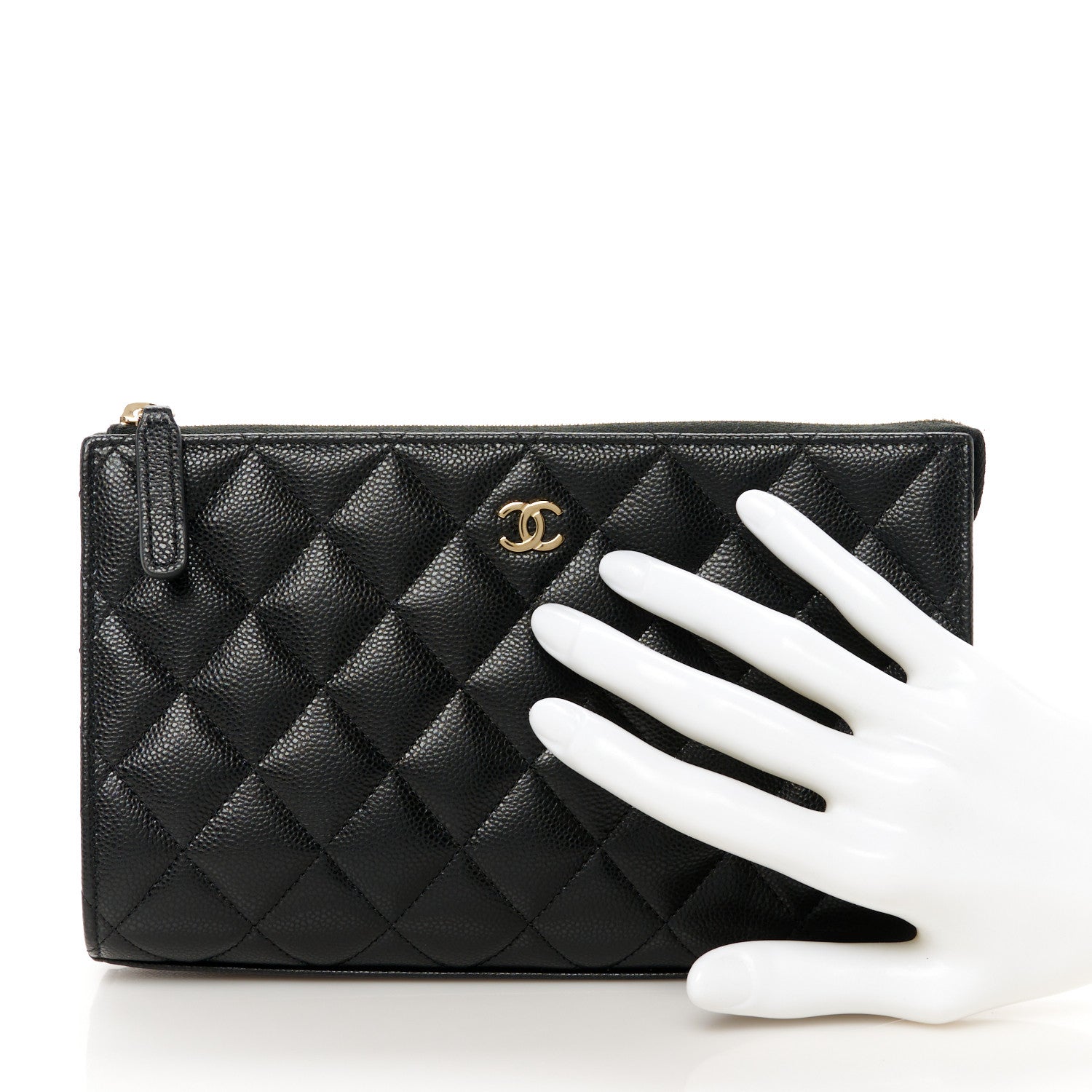 Chanel Caviar Quilted Classic Small Zipped Pouch Black 2 of 8