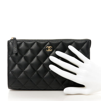 Chanel Caviar Quilted Classic Small Zipped Pouch Black 2 of 8