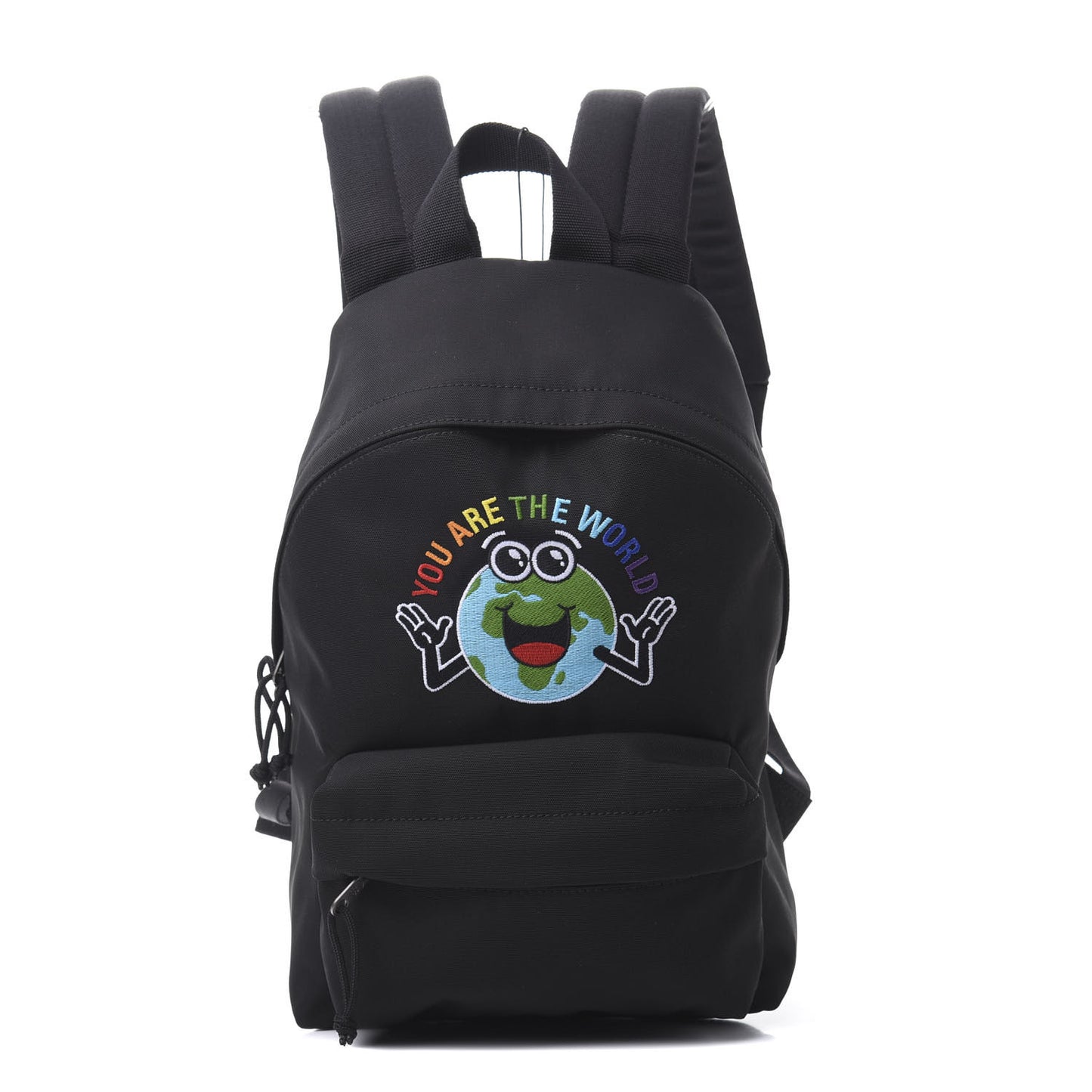 Nylon Embroidered You Are The World Explorer Backpack S Black