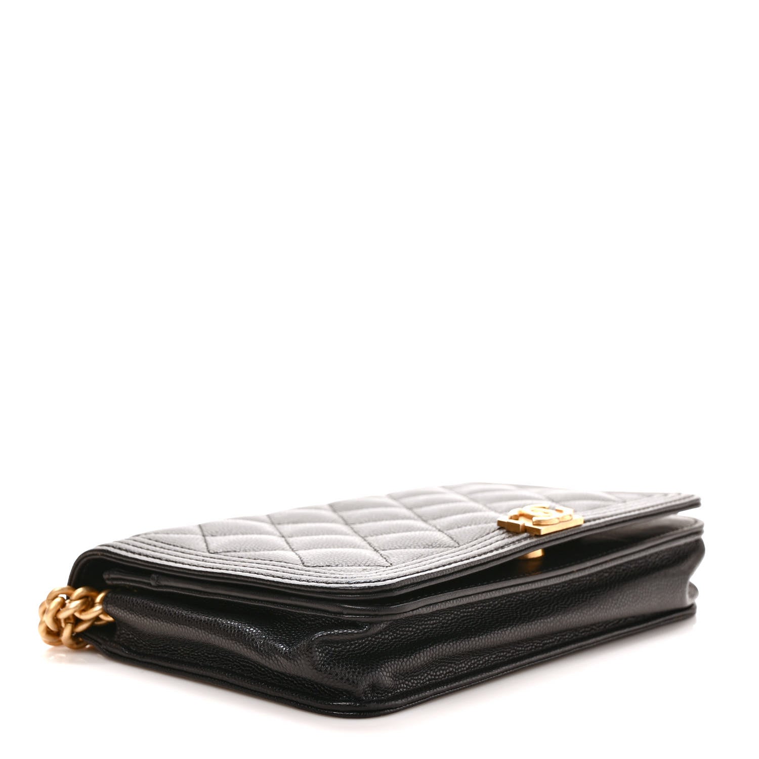 Chanel Caviar Quilted Boy Wallet On Chain WOC Black 4 of 10