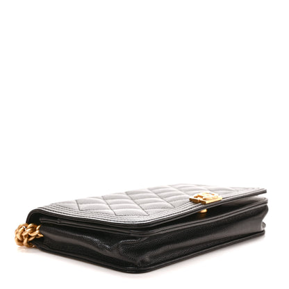 Chanel Caviar Quilted Boy Wallet On Chain WOC Black 4 of 10