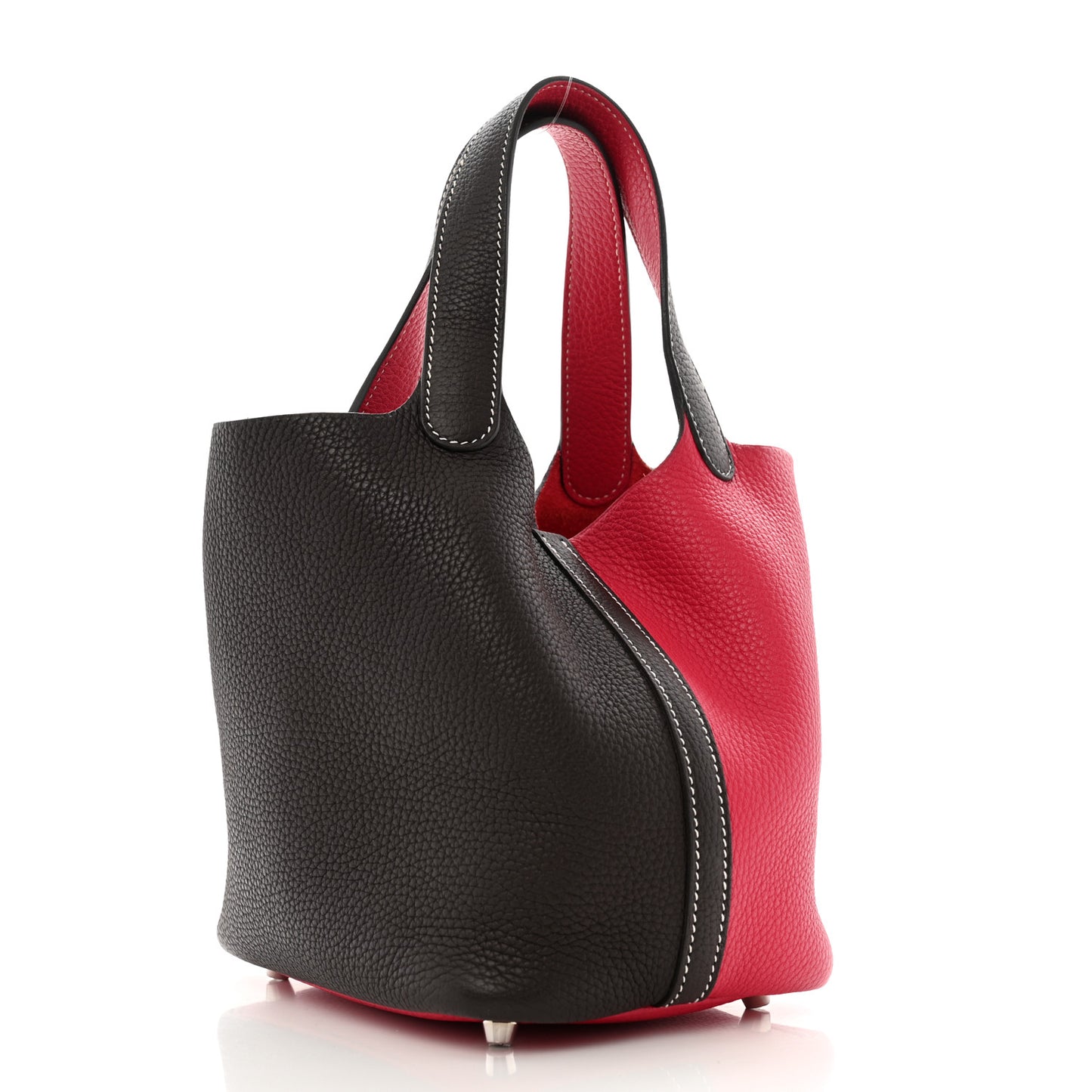 Taurillon Clemence Casaque Picotin Lock 18 PM Rouge Sellier Framboise