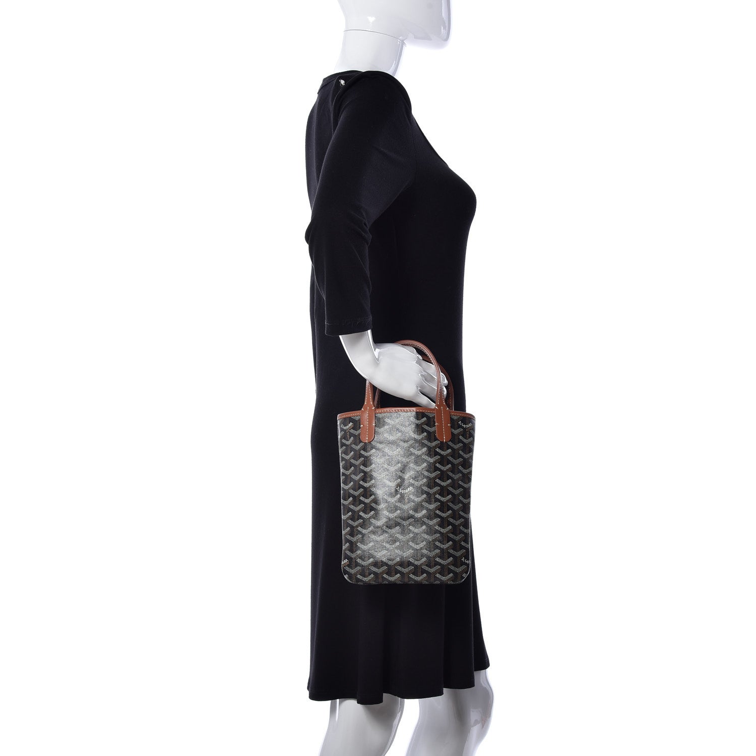 Goyard Goyardine Poitiers Tote Black Gold 2 of 9