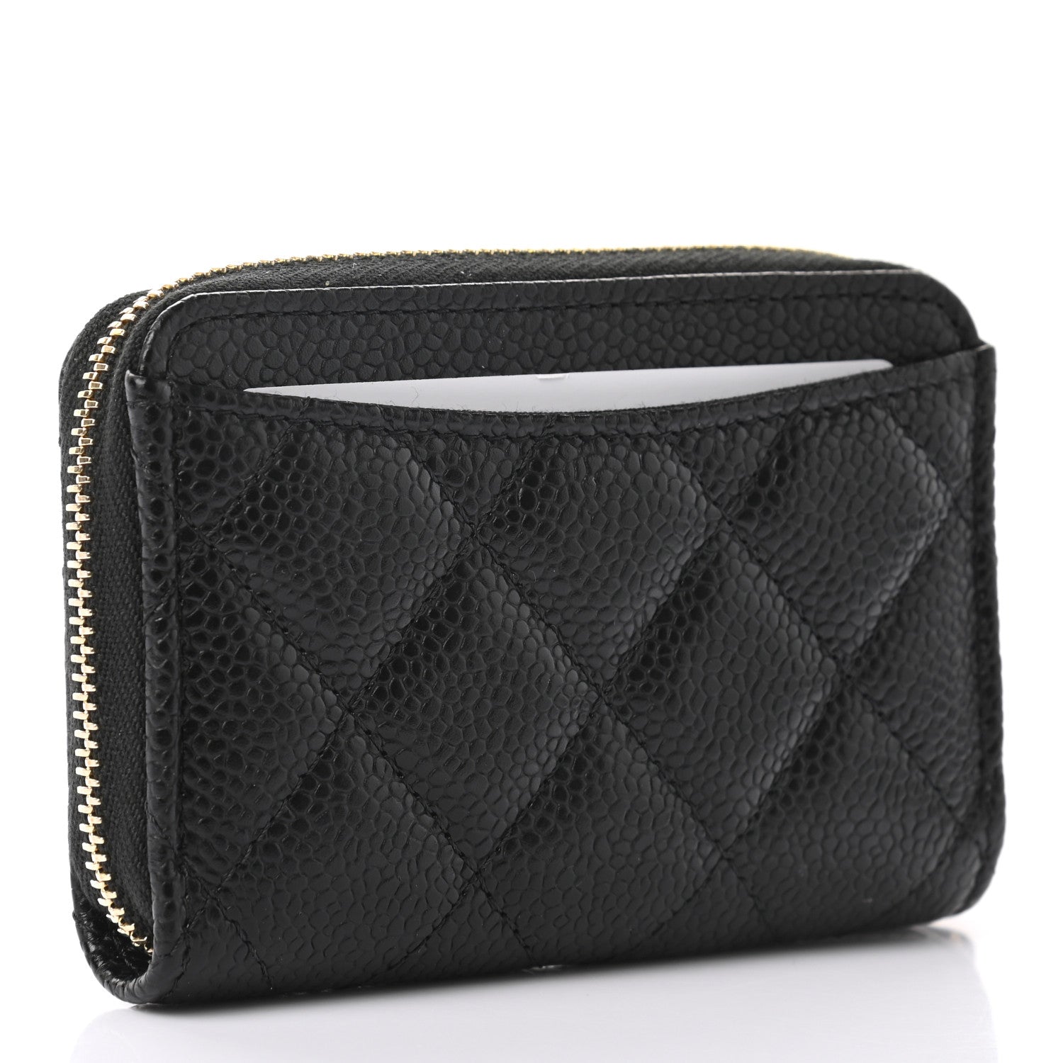 Chanel Caviar Quilted Zip Coin Purse Black 3 of 7