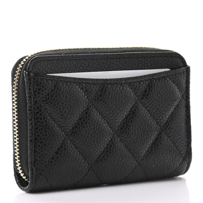 Chanel Caviar Quilted Zip Coin Purse Black 3 of 7