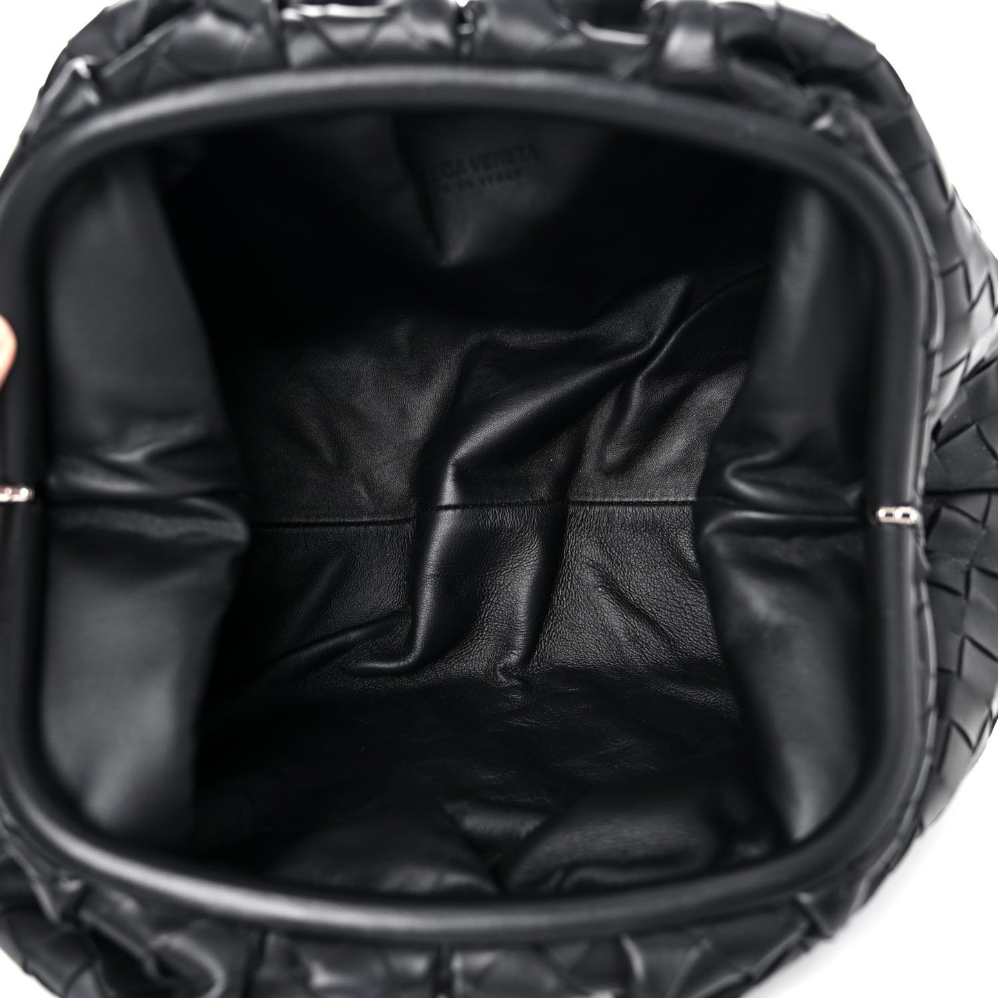 Nappa Maxi Intreccio The Pouch Oversized Clutch Black