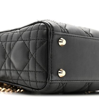 Christian Dior Lambskin Cannage Mini Lady Dior Black 9 of 11