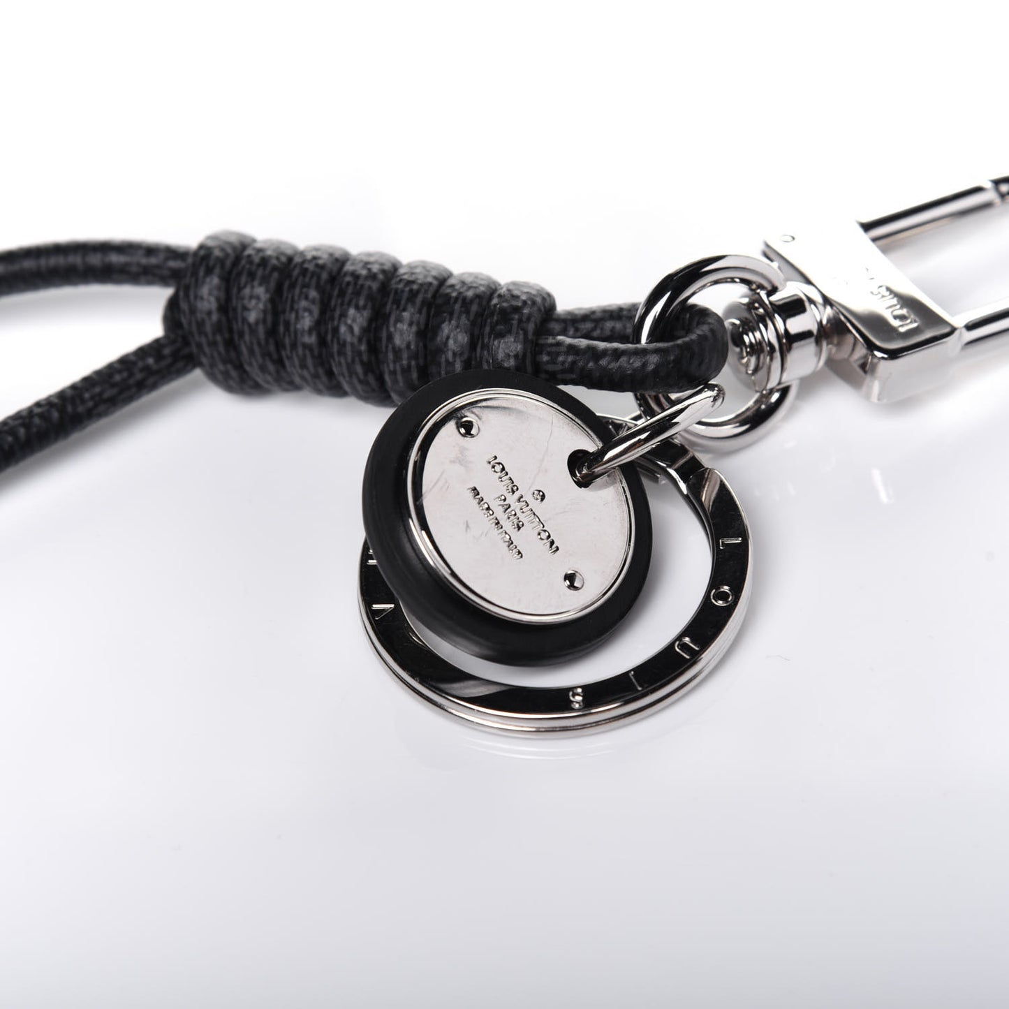 Palladium Damier Graphite Rope Bag Charm Key Holder