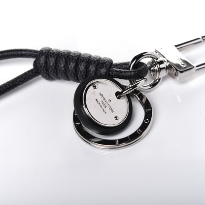 Louis Vuitton Palladium Damier Graphite Rope Bag Charm Key Holder 3 of 3