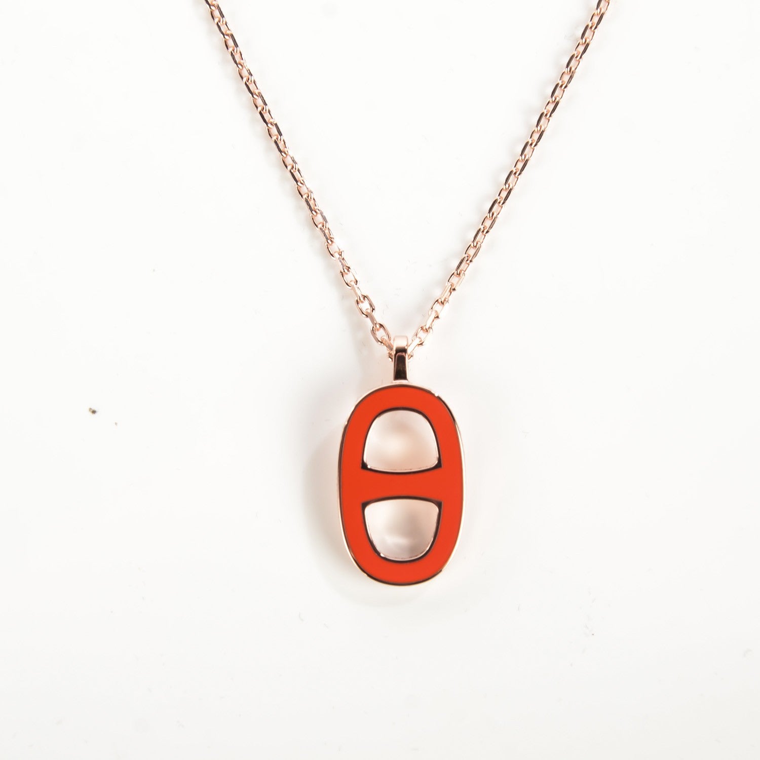 Hermes Lacquered Iliade Necklace Dark Orange 3 of 6
