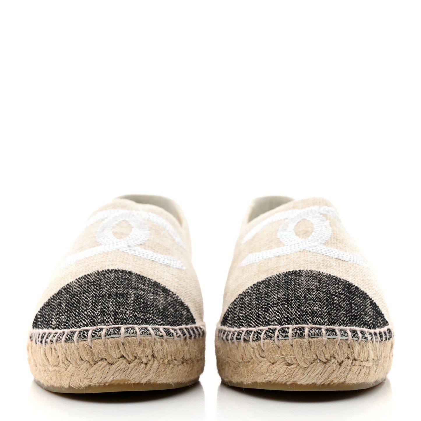 Toile Sequin CC Espadrilles 42 Beige Black