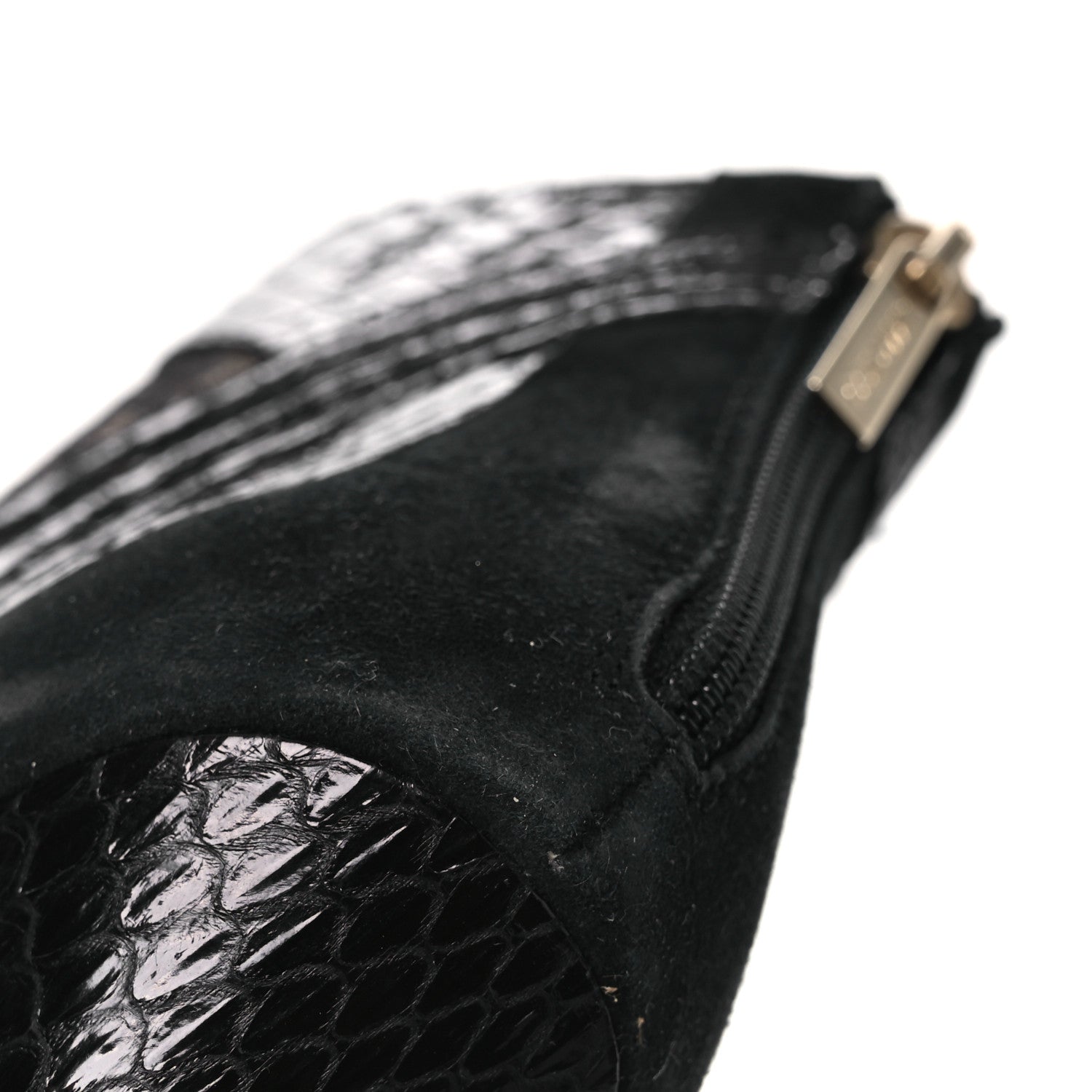 Jimmy Choo Lace Snake Embossed Mesh Ankle Booties 38.5 Black 11 of 13