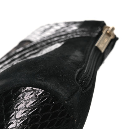 Jimmy Choo Lace Snake Embossed Mesh Ankle Booties 38.5 Black 11 of 13
