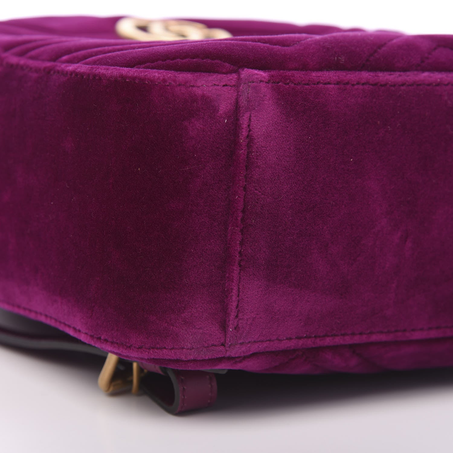 Gucci Velvet Matelasse GG Marmont Dome Backpack Fuchsia Violet Cyclamen 8 of 11