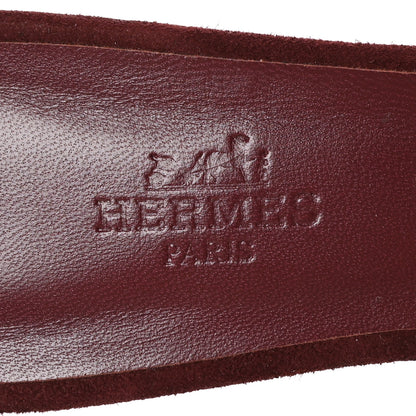 Hermes Suede Goatskin Oasis Sandals 37 Rouge Marsala 7 of 9