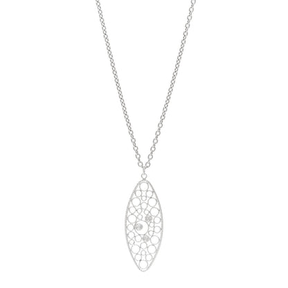 Roberto Coin 18K White Gold Diamond Bollicine Pendant Necklace 1 of 4