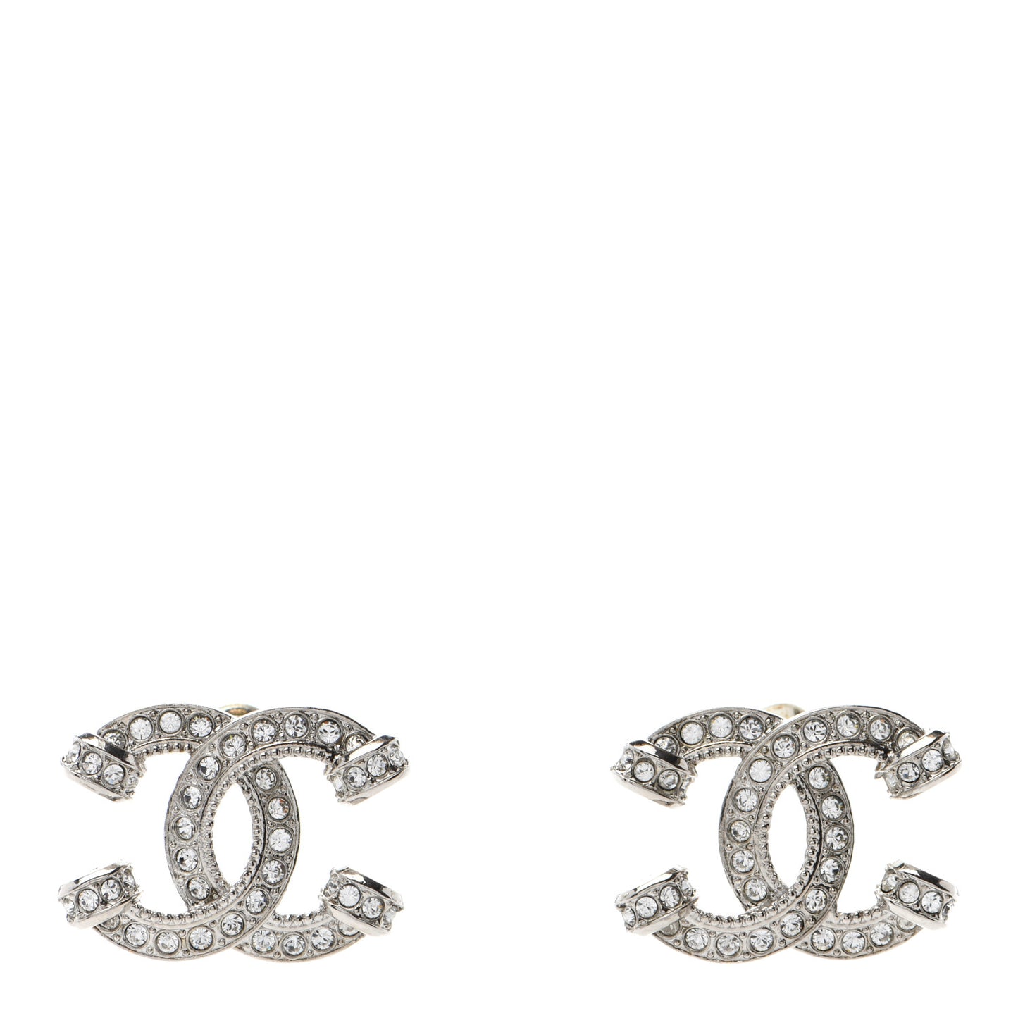 Crystal CC Earrings Silver