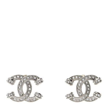 Chanel Crystal CC Earrings Silver 1 of 5