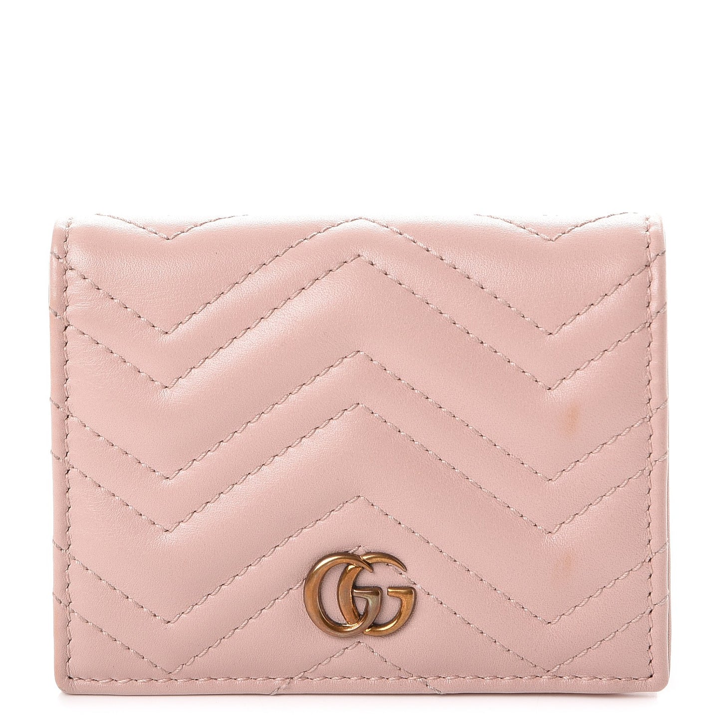 Calfskin Matelasse GG Marmont Card Case Perfect Pink