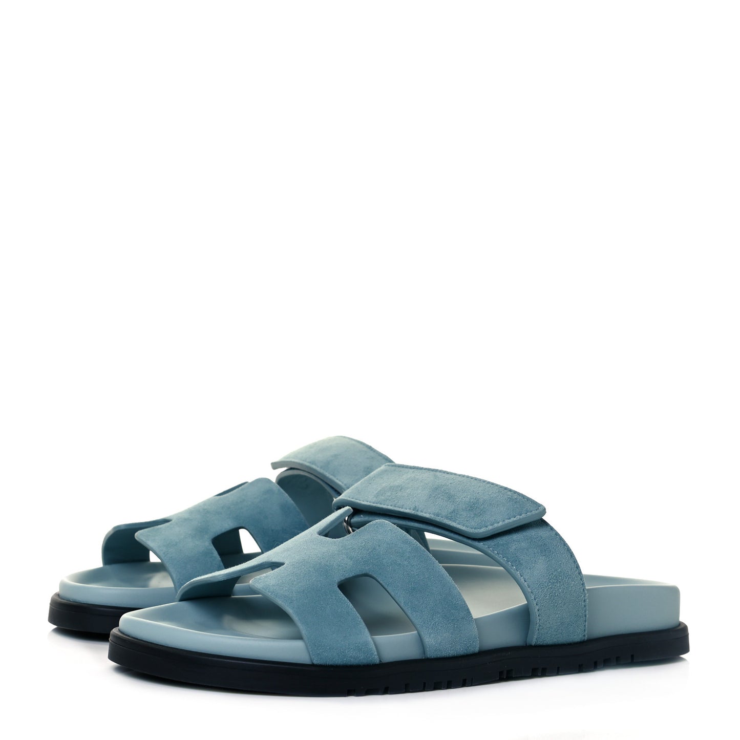 Suede Goatskin Womens Chypre Sandals 39.5 Vert d'eau