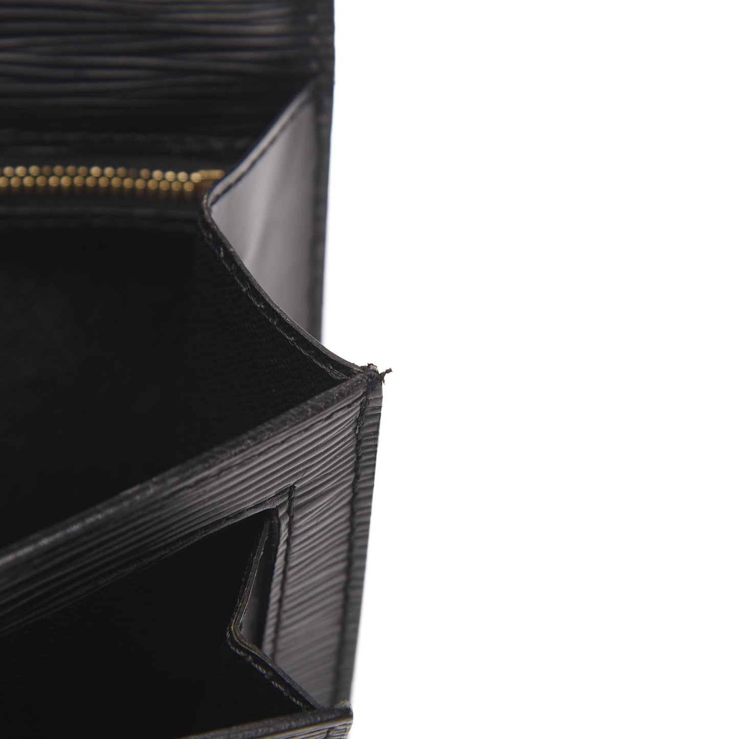 Epi Pochette Sellier Dragonne Clutch Black