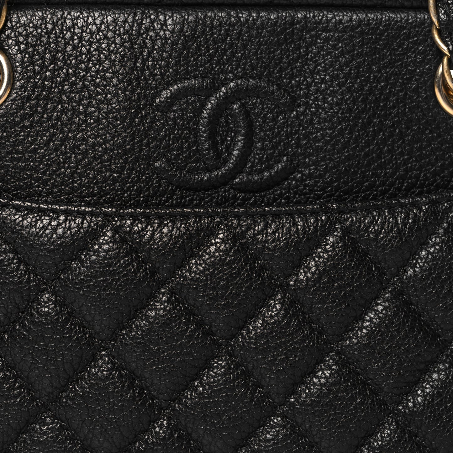 Calfskin Quilted Medium Camera Case Black
