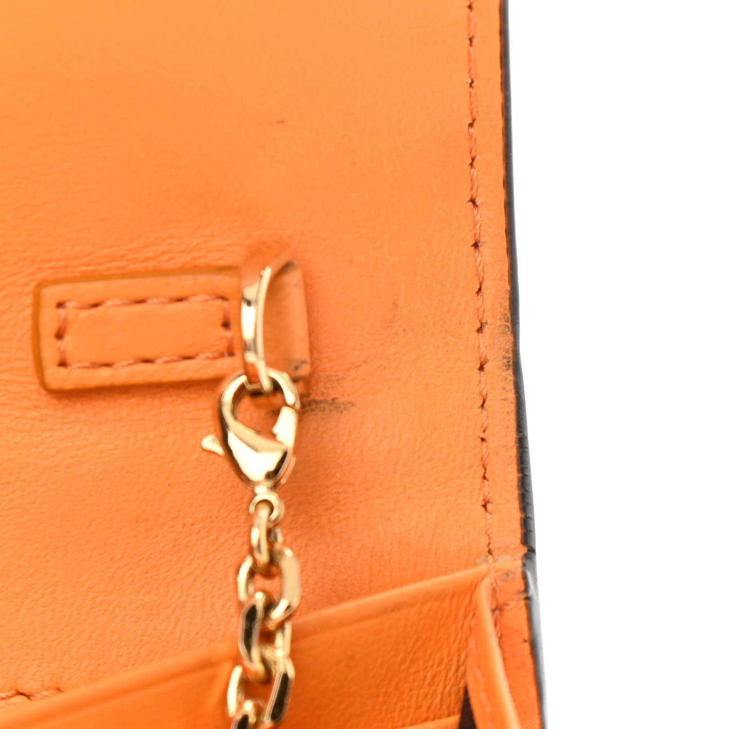 Fendi Nappa Matisse FF Embossed Continental Wallet On Chain Clementine 13 of 15