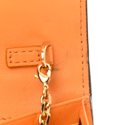 Fendi Nappa Matisse FF Embossed Continental Wallet On Chain Clementine 13 of 15