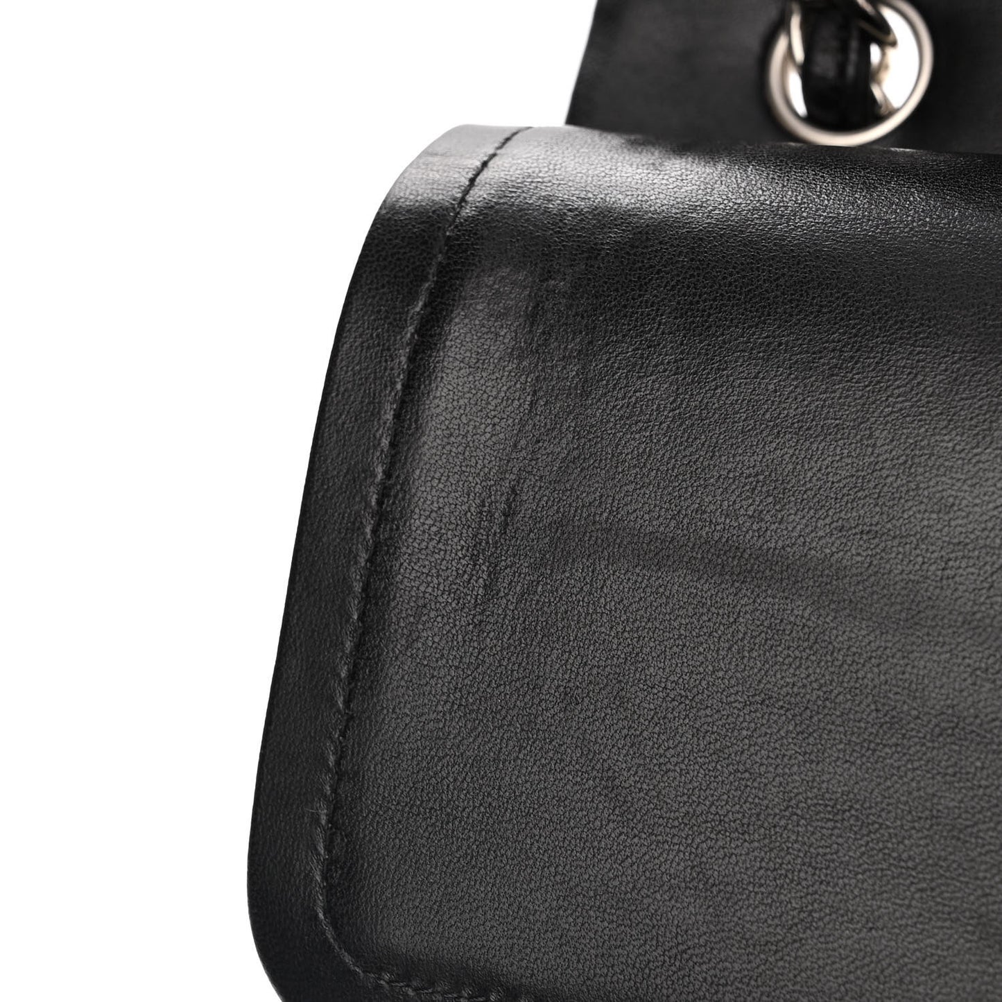 Lambskin Quilted Jumbo Double Flap Black