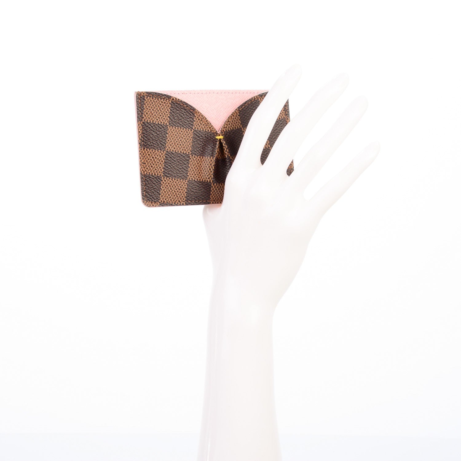 Louis Vuitton Damier Ebene Caissa Card Holder Rose Ballerine 2 of 7