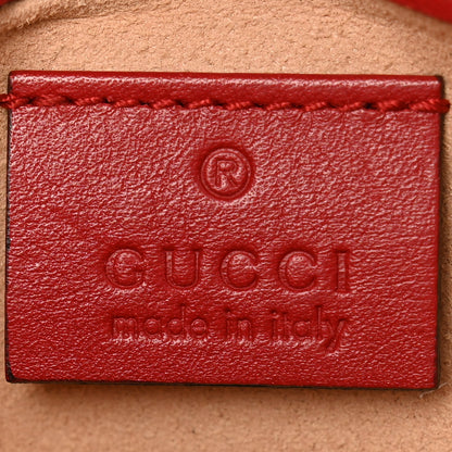 Gucci Calfskin Matelasse Super Mini GG Marmont Shoulder Bag Hibiscus Red 6 of 11