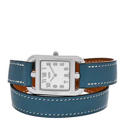 Hermes Stainless Steel Swift 23mm Cape Cod Double Tour Quartz Watch Blue Jean 2 of 4