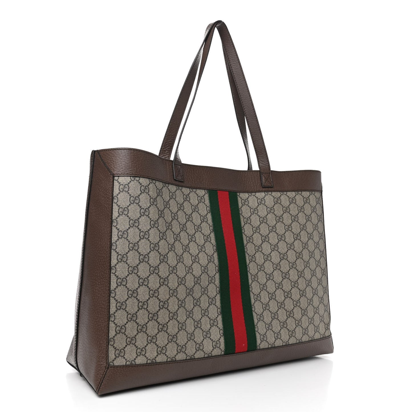 GG Supreme Monogram Web Ophidia Tote Brown