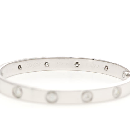 Cartier 18K White Gold 10 Diamond LOVE Bracelet 16 4 of 6