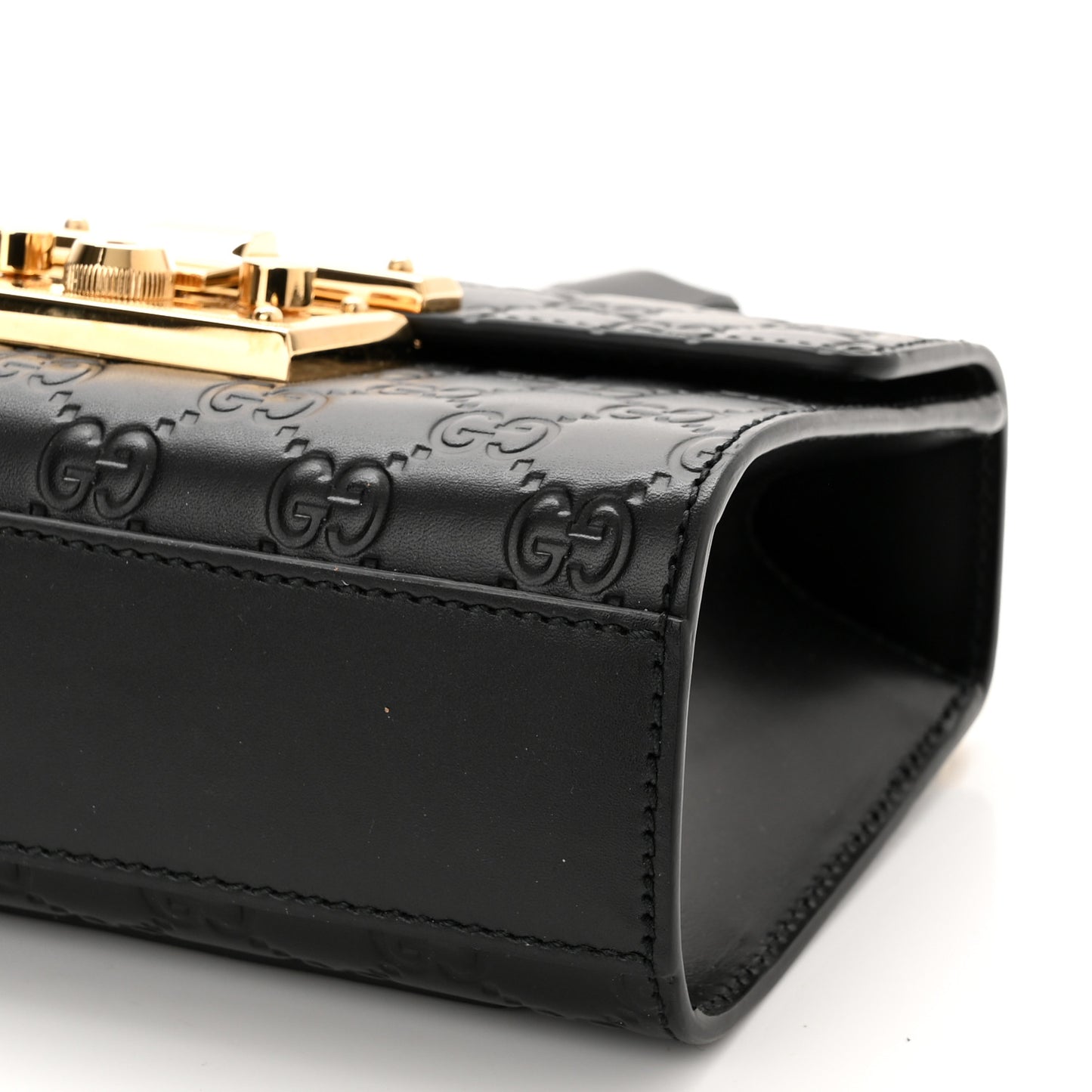 Guccissima Small Padlock Shoulder Bag Black