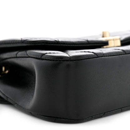 Chanel Lambskin Quilted Rectangular Phone Holder Clutch With Chain Black 9 of 11