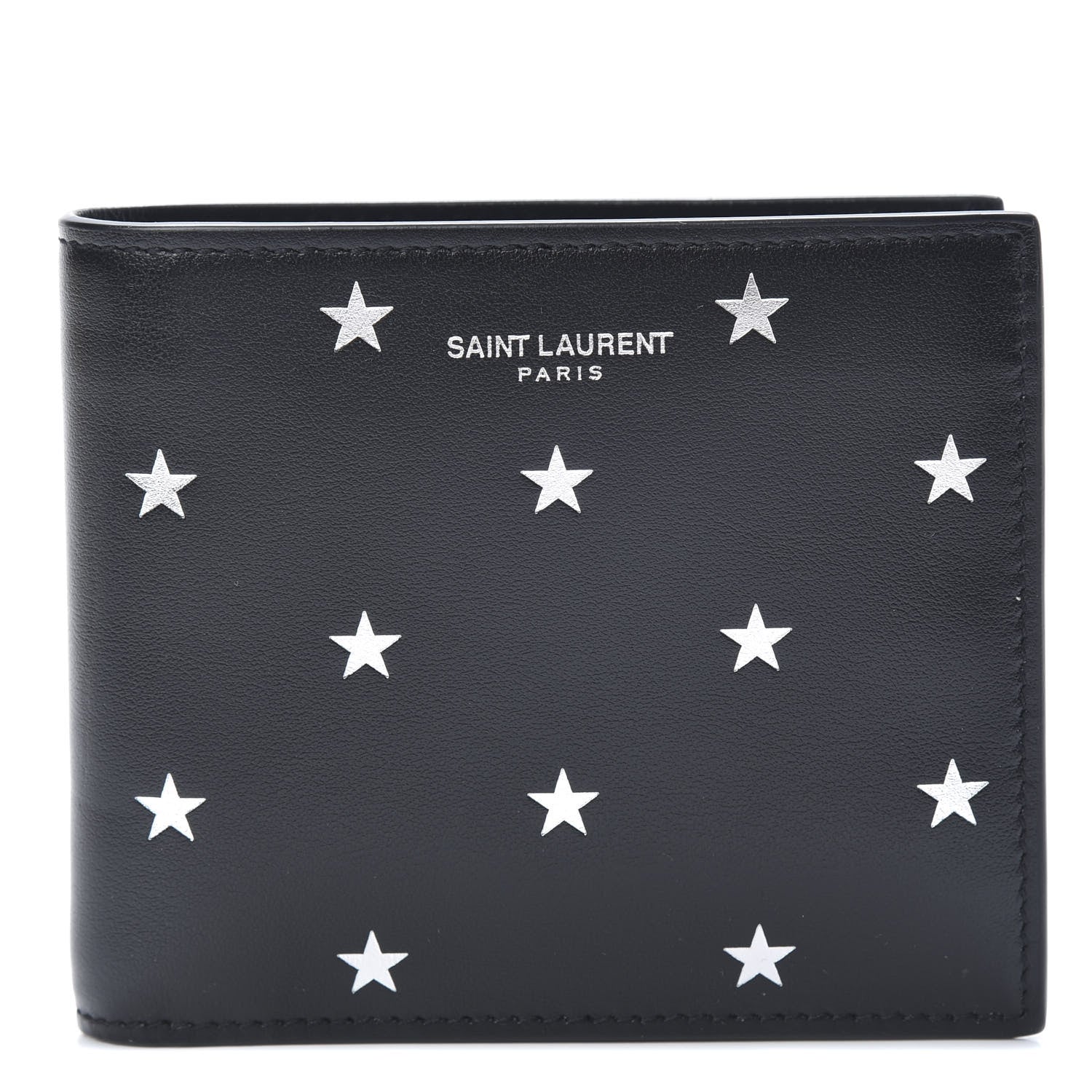 Saint Laurent Calfskin Star Print East West Wallet Black 1 of 8