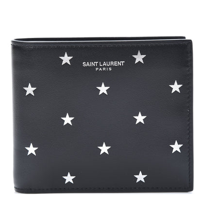 Saint Laurent Calfskin Star Print East West Wallet Black 1 of 8