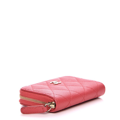 Chanel Caviar Quilted Zip Coin Purse Dark Pink 4 of 8