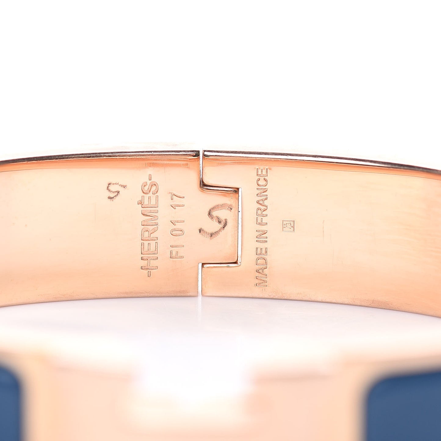 Enamel Narrow Clic Clac H Bracelet PM Bleu De Genes