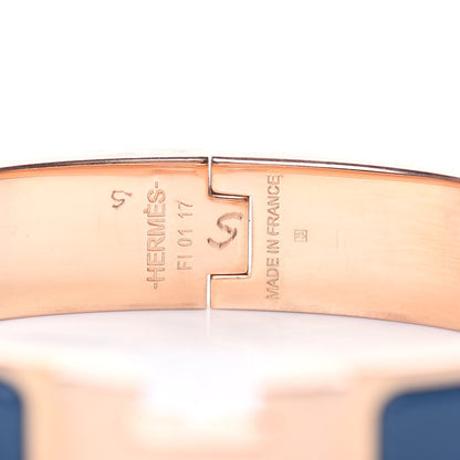 Hermes Enamel Narrow Clic Clac H Bracelet PM Bleu De Genes 5 of 6