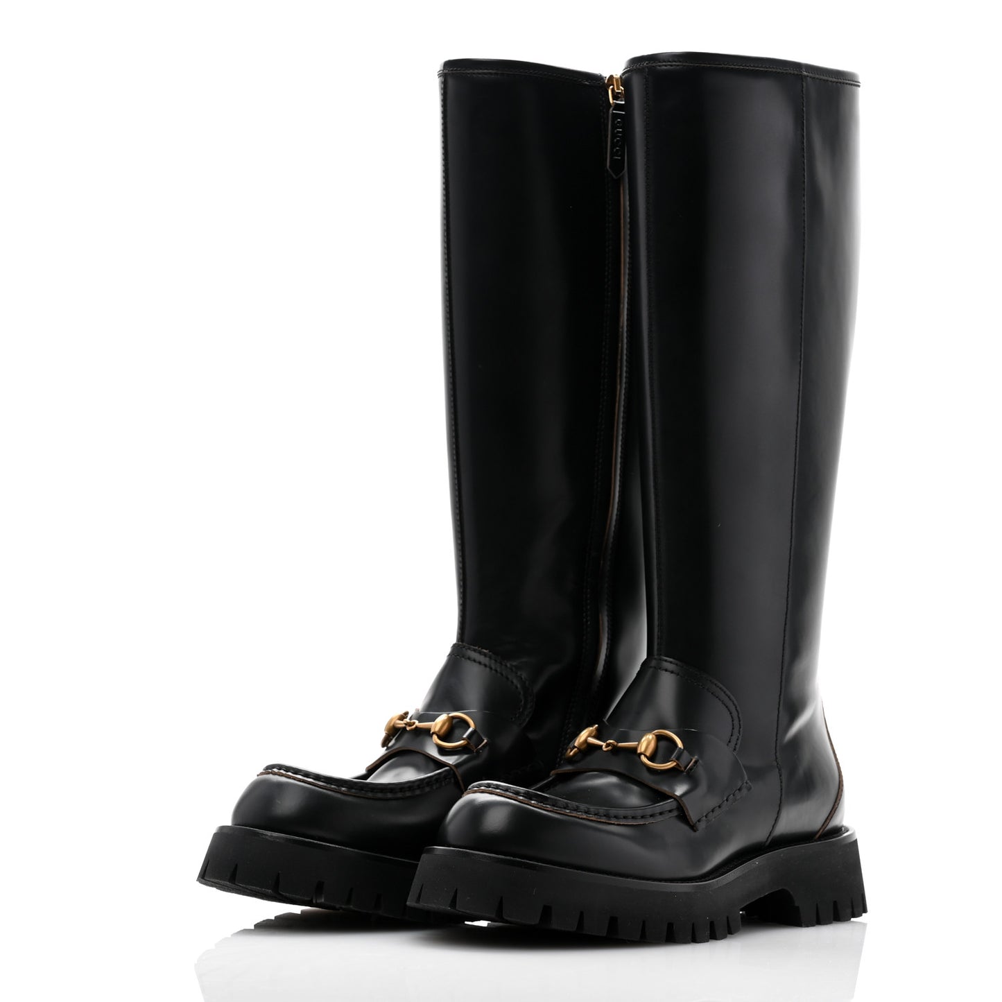 Cordovan Lux Harald Horsebit Knee High Boots 40 Black