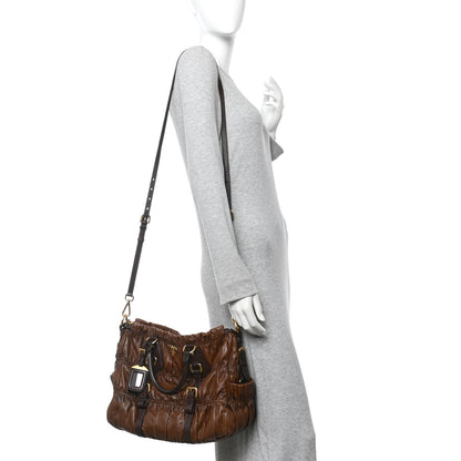 Prada Nappa Gaufre Shopping Satchel Noce 2 of 9