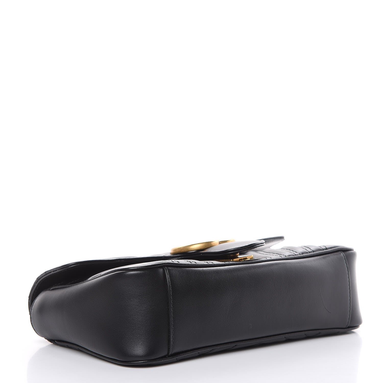 Gucci Calfskin Matelasse Small GG Marmont Shoulder Bag Black 4 of 10