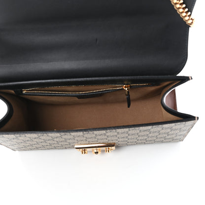 Gucci GG Supreme Monogram Calfskin Medium Padlock Shoulder Bag Beige Black Cuir 5 of 8