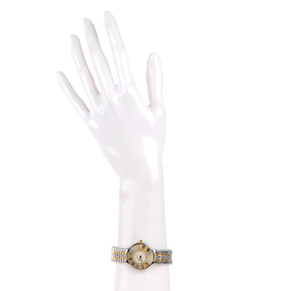 Cartier Stainless Steel 18K Yellow Gold 28mm Must De 21 Bullet Link Quartz Watch 2 of 7